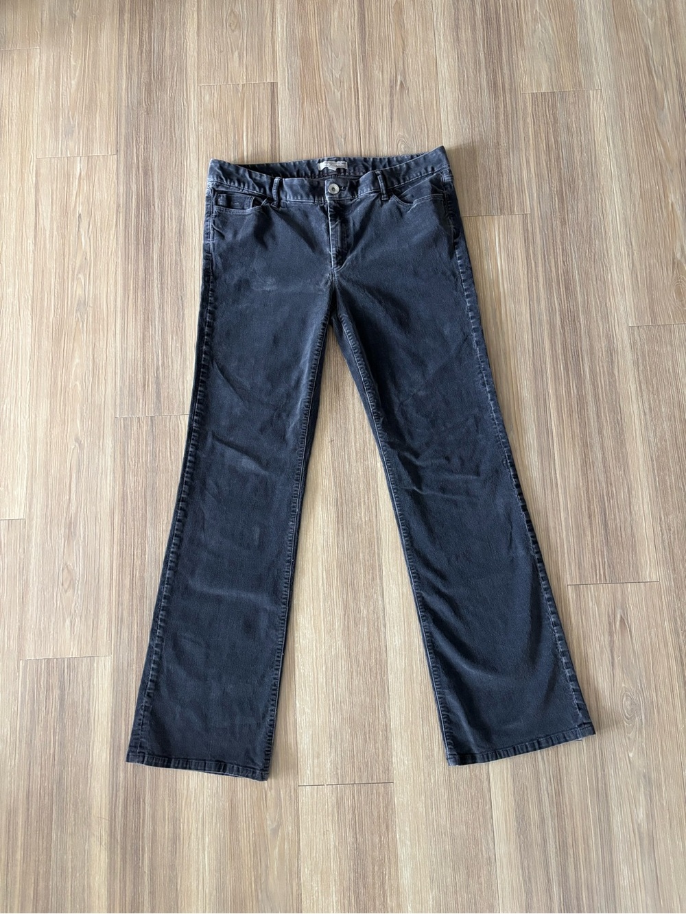 Banana Republic Corduroy Pants Bootcut Mid-Rise Gray Womens 31/12 Preppy Y2K
